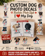 Custom Dog Photo Decal | Personalized Pet Portrait Sticker | I Love My Dog Breed Vinyl Decal | Custom Dog Sticker from Your Photo