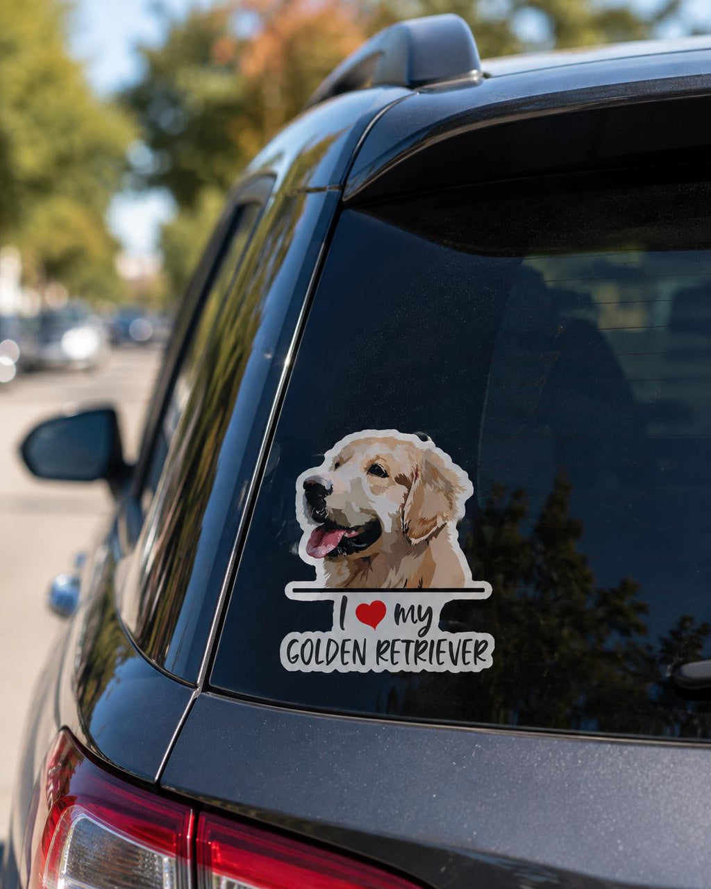 Custom Dog Photo Decal | Personalized Pet Portrait Sticker | I Love My Dog Breed Vinyl Decal | Custom Dog Sticker from Your Photo