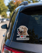 Custom Dog Photo Decal | Personalized Pet Portrait Sticker | I Love My Dog Breed Vinyl Decal | Custom Dog Sticker from Your Photo