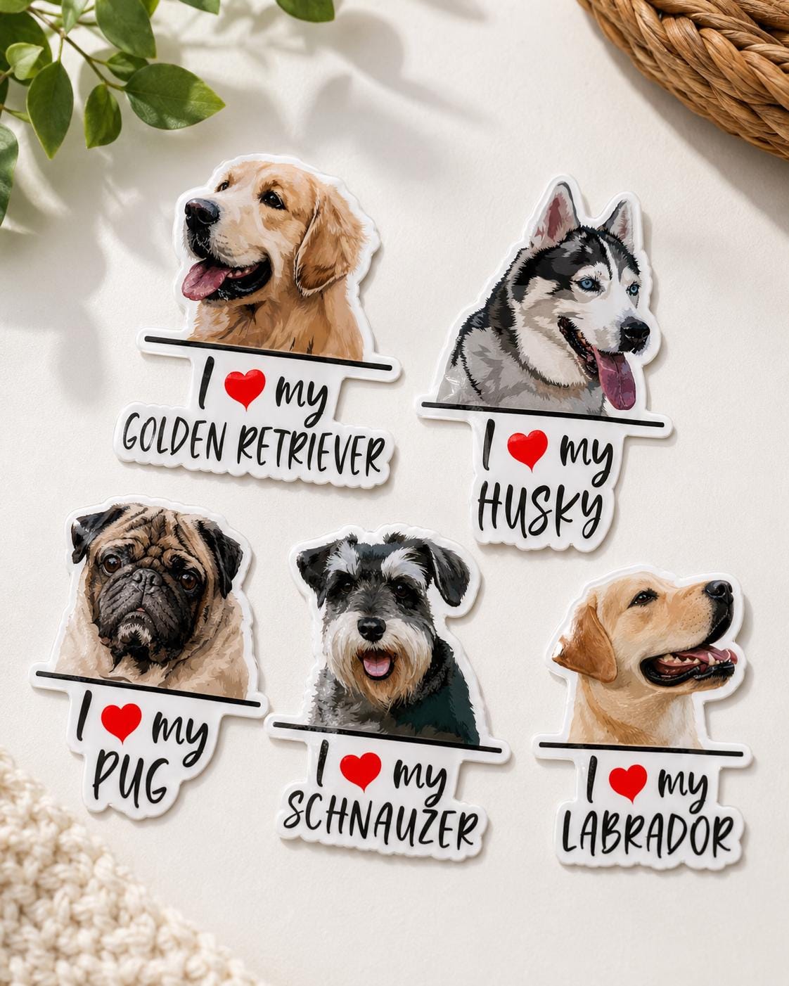 Custom Dog Photo Decal | Personalized Pet Portrait Sticker | I Love My Dog Breed Vinyl Decal | Custom Dog Sticker from Your Photo