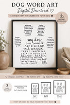 Dog Word Art Digital Download | Printable Dog Lover Wall Art | Pet Lover PNG File | Dog Mom Gift | Custom Style Pet Typography Print