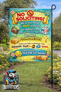 Funny No Soliciting Garden Flag | Humorous Outdoor Yard Decor